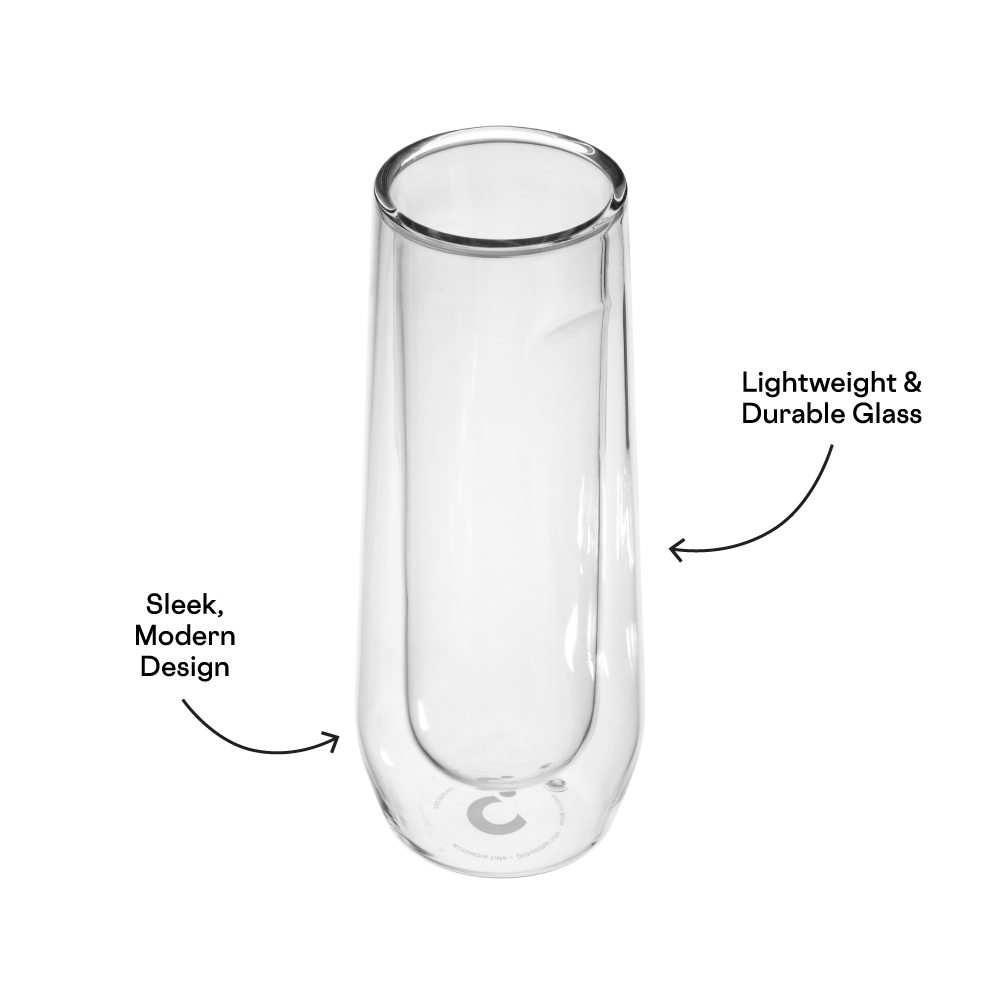 Stemless Flute Glass Set (2) - Smooth Choice T0