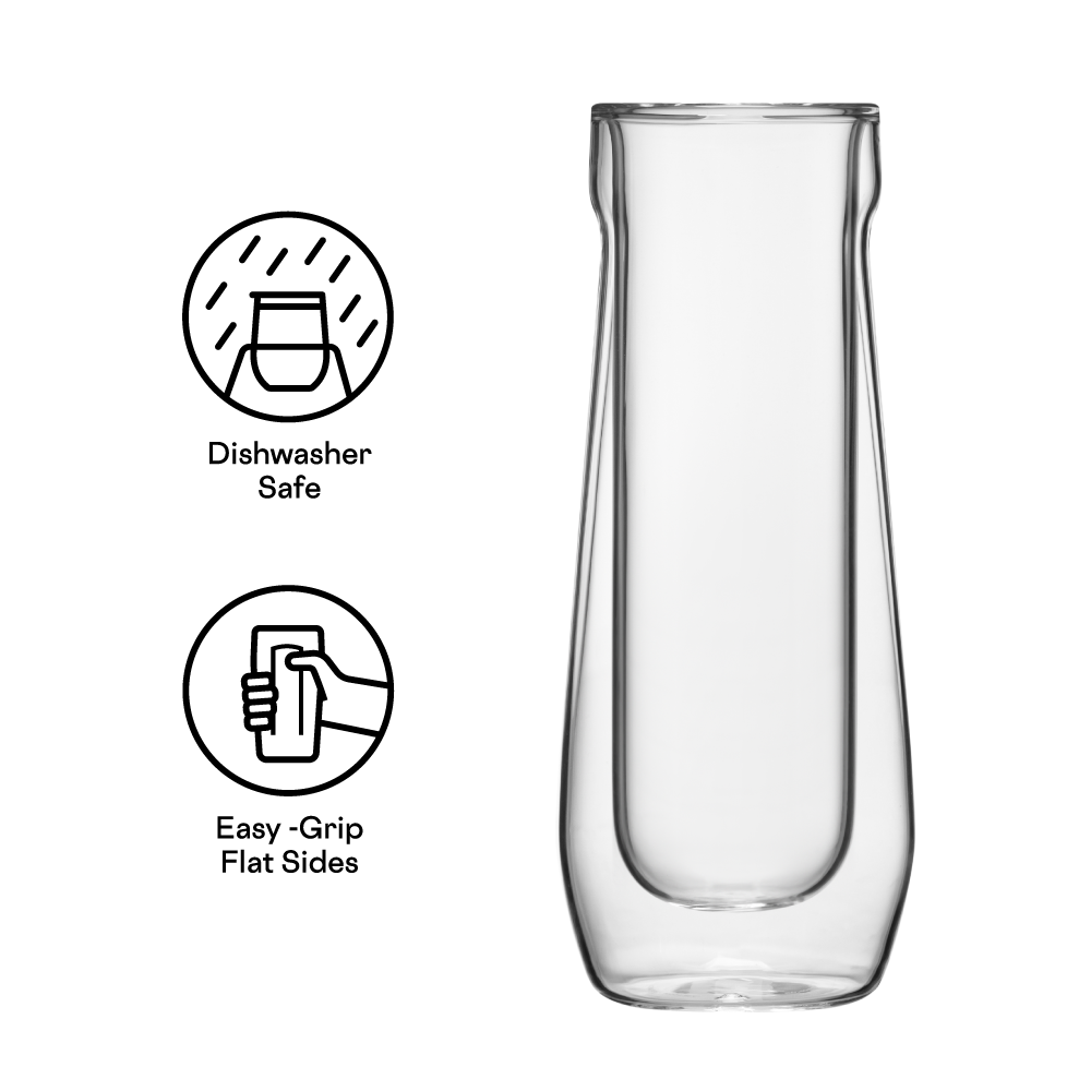 Stemless Flute Glass Set (2) - Smooth Choice T0