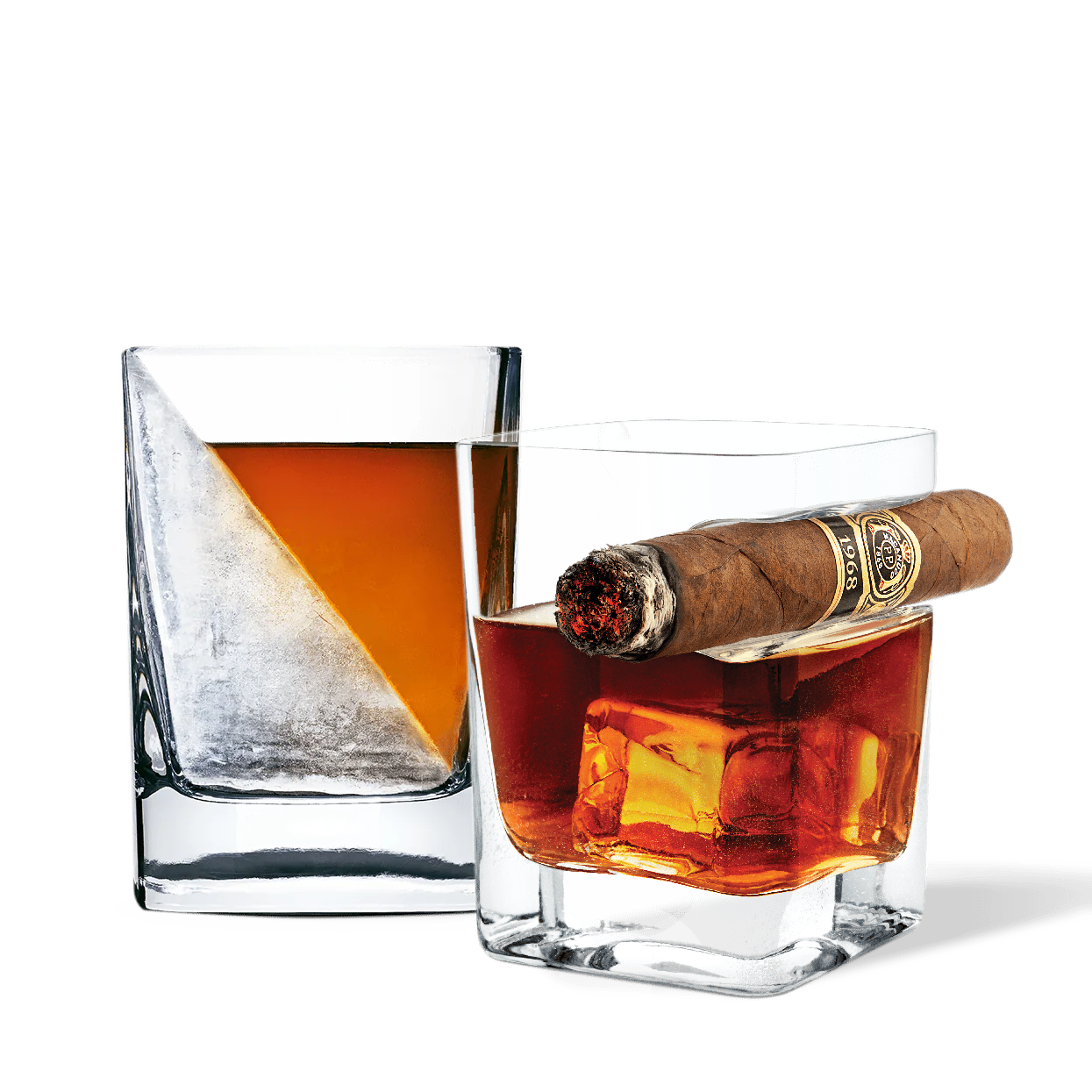 Whiskey Wedge + Cigar Glass Bundle - Clean Whiskey N0